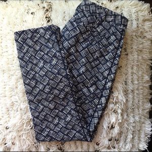 Anthropologie Abstract Print Cropped Trousers